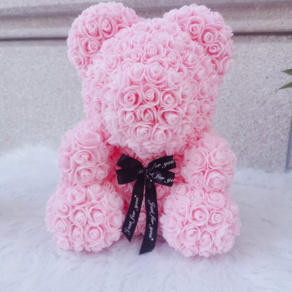 Eternal Foam Rose Bear with Decorative Accessories