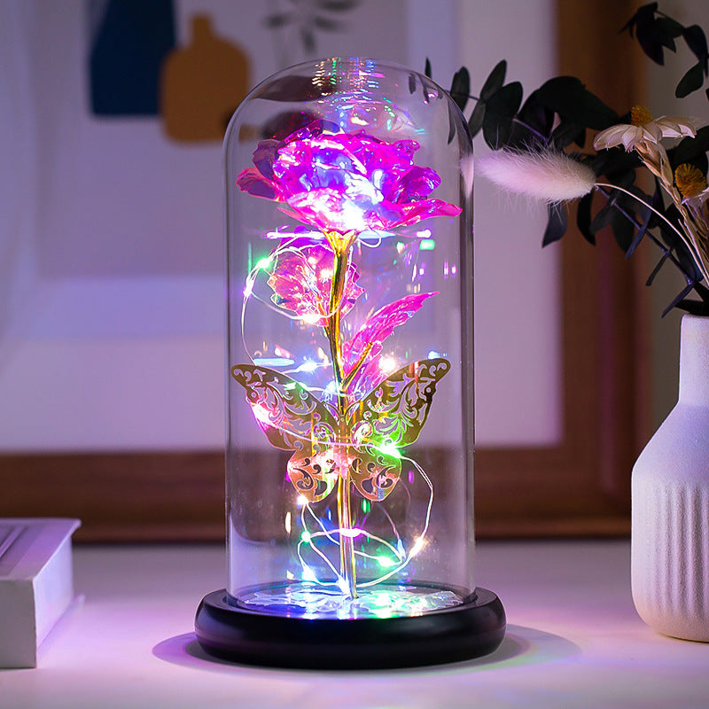 Eternal Rose LED Night Light with Glass/Plastic Dome