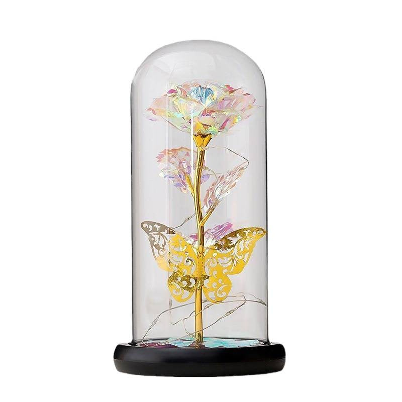 Eternal Rose LED Night Light with Glass/Plastic Dome