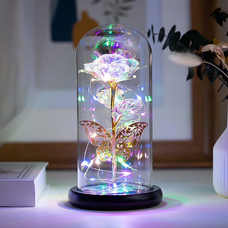 Eternal Rose LED Night Light with Glass/Plastic Dome