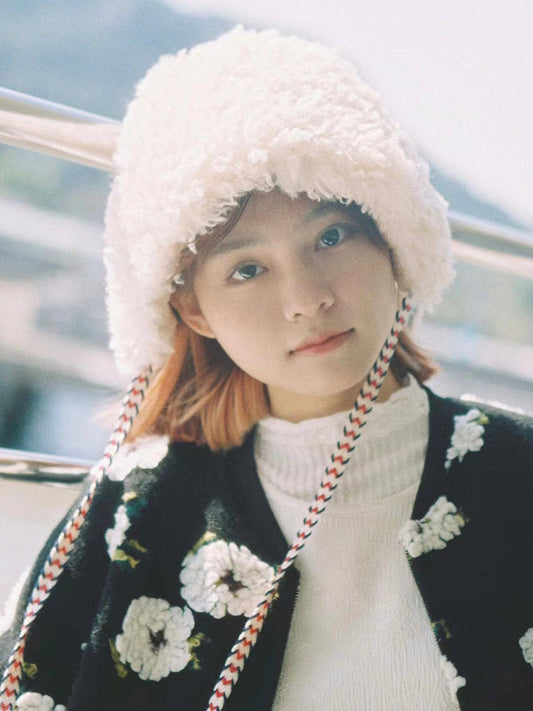 Ethnic Plush Winter Hat for Women