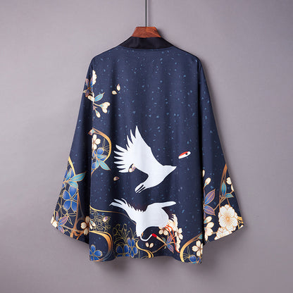 Ethnic Print Kimono Cloak Cardigan