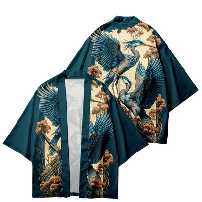 Ethnic Print Kimono Cloak Cardigan