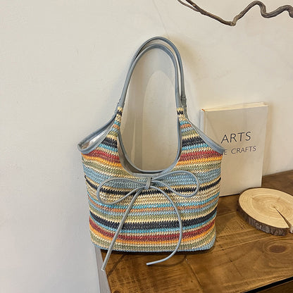 Ethnic Straw Tote Bag