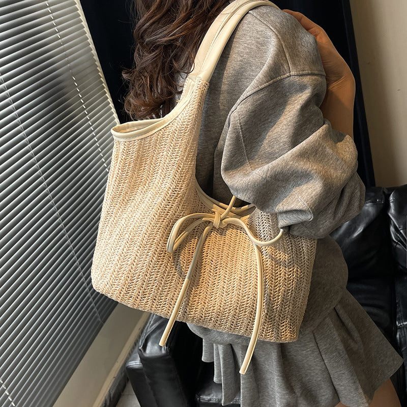 Ethnic Straw Tote Bag