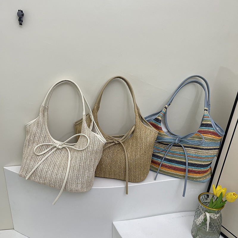 Ethnic Straw Tote Bag