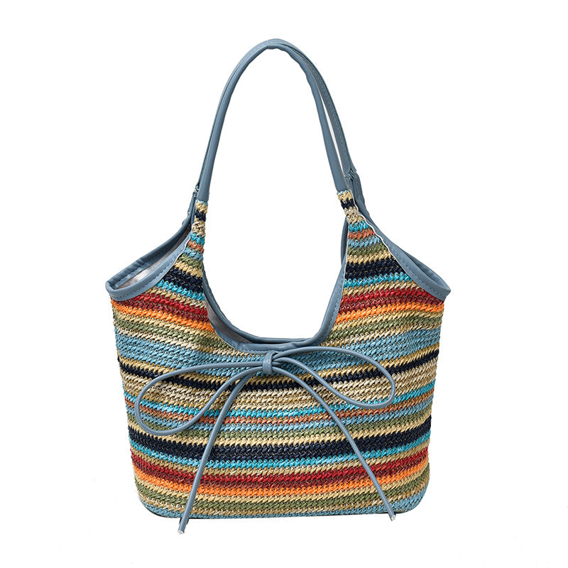 Ethnic Straw Tote Bag