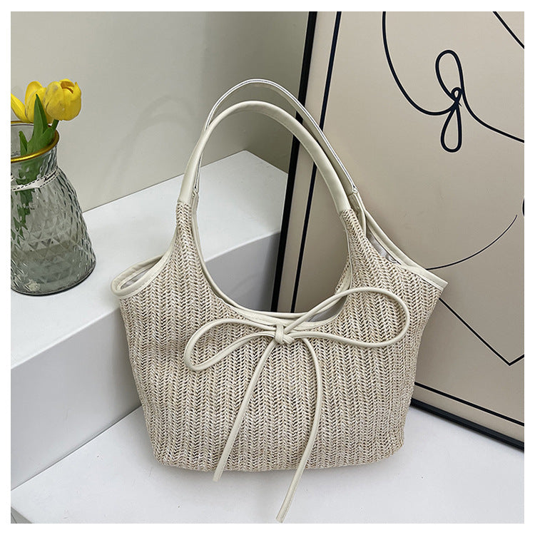 Ethnic Straw Tote Bag