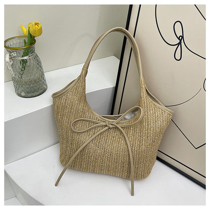 Ethnic Straw Tote Bag