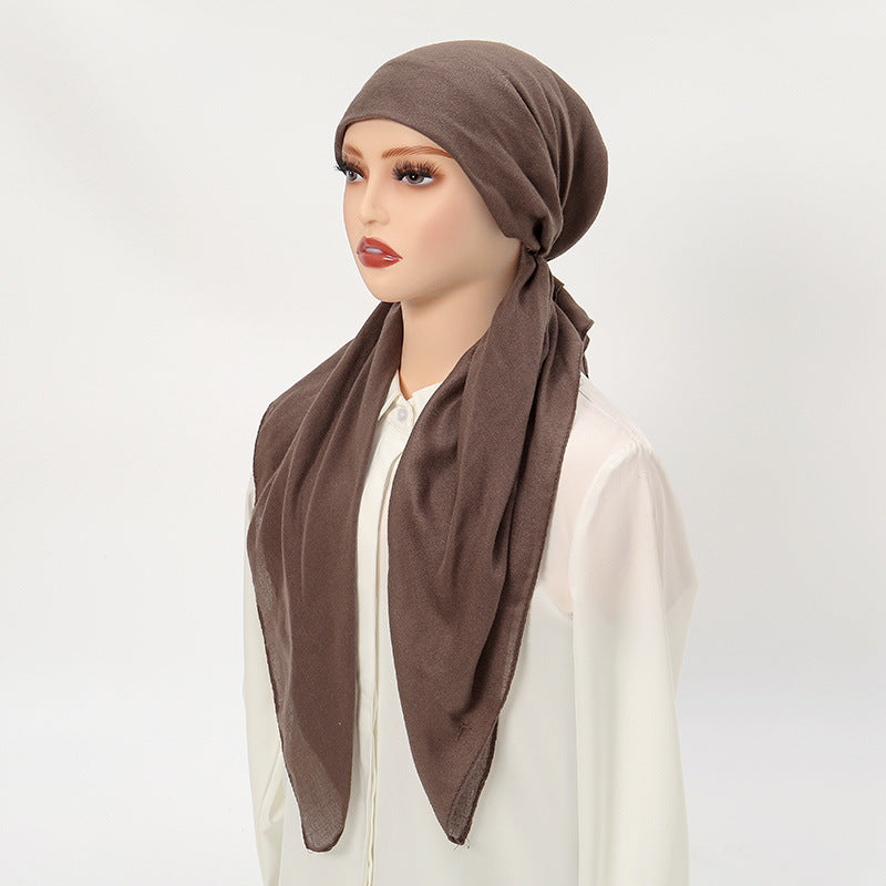 Ethnic style cotton and linen loose and tight headscarf hat for women