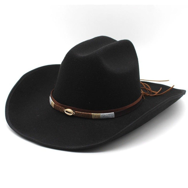 Ethnic Style Cotton Felt Hat with Feather Details