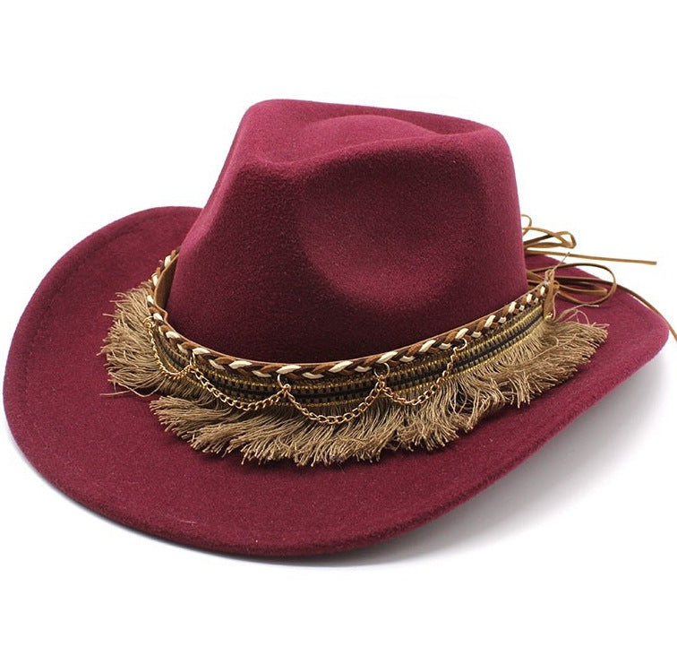 Ethnic Style Felt Cowboy Hat