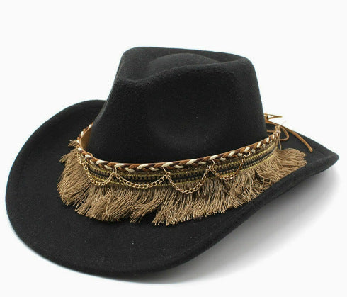 Ethnic Style Felt Cowboy Hat
