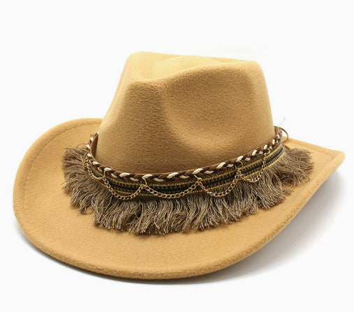 Ethnic Style Felt Cowboy Hat
