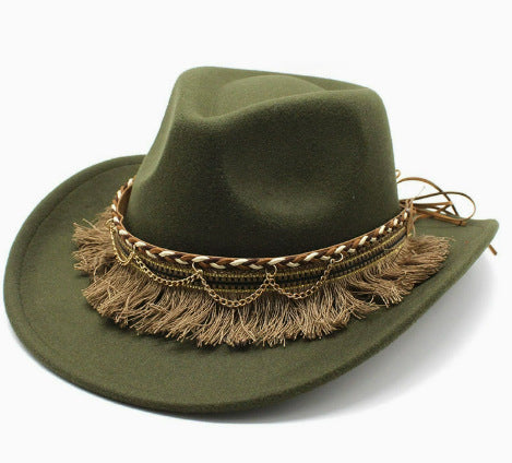 Ethnic Style Felt Cowboy Hat