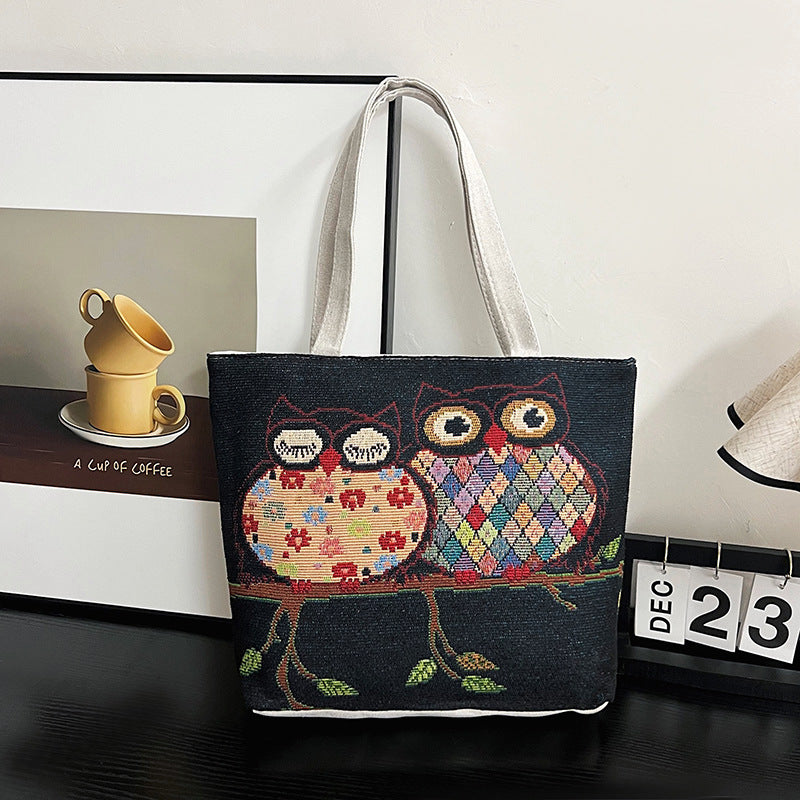 Ethnic Style Woven Canvas Bag for Women
