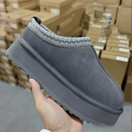 Ethnic style woven thick-soled snow boots