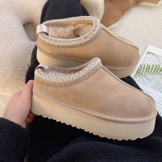 Ethnic style woven thick-soled snow boots