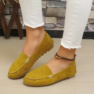 Europe and the United States cross-border plus size women's shoes 2024 spring and autumn new bean shoes shallow mouth a pedal foreign trade women's shoes wholesale