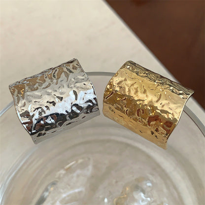 European American Retro Lava Texture Metal Wide Opening Ring Unisex Couple Fashion Ring