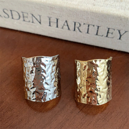European American Retro Lava Texture Metal Wide Opening Ring Unisex Couple Fashion Ring