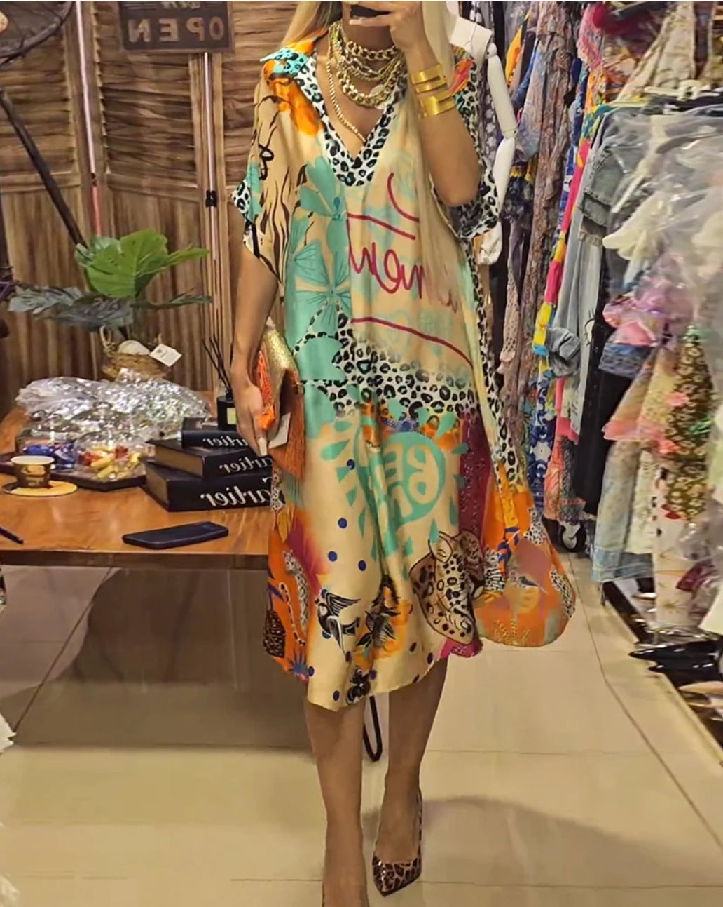 European and American Casual Leopard Print Color Printed