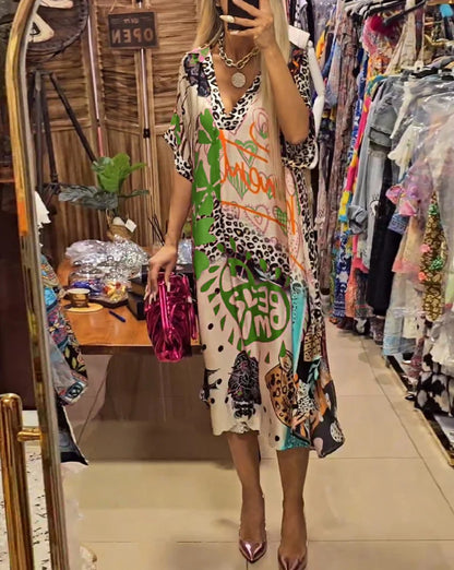 European and American Casual Leopard Print Color Printed