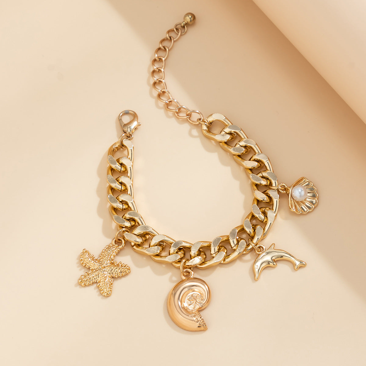 European and American Cross-border Jewelry Ocean Wind Dolphin Shell Imitation Pearl Necklace Women Mix and Match Beach Starfish Pendant Necklace