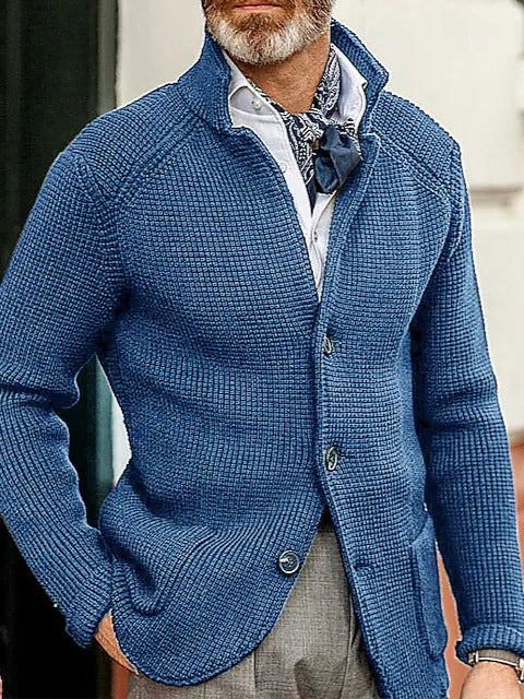 European and American Fashion Amazon Independent Station New Products-Clothing Men's Casual Long-Sleeved Pure Color Knitted Jacket Men's Outerwear