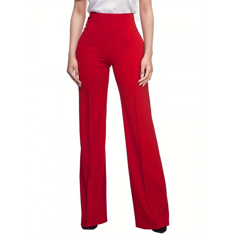 European and American high-waisted flared pants