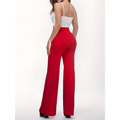 European and American high-waisted flared pants