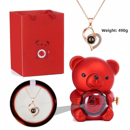 European and American Hot-Selling New Projection Ins Fashion 100 Languages I Love You Heart Necklace Valentine's Day Gift