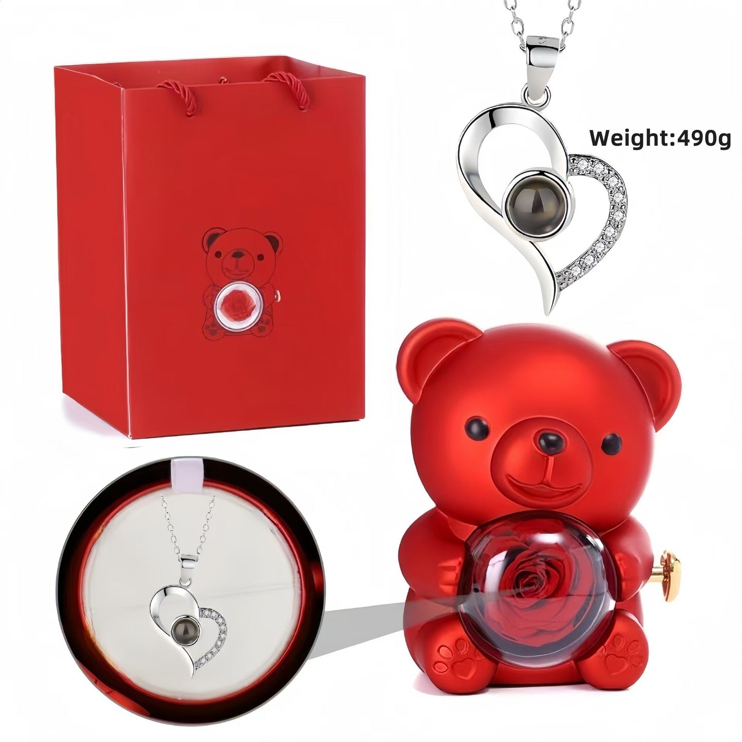 European and American Hot-Selling New Projection Ins Fashion 100 Languages I Love You Heart Necklace Valentine's Day Gift