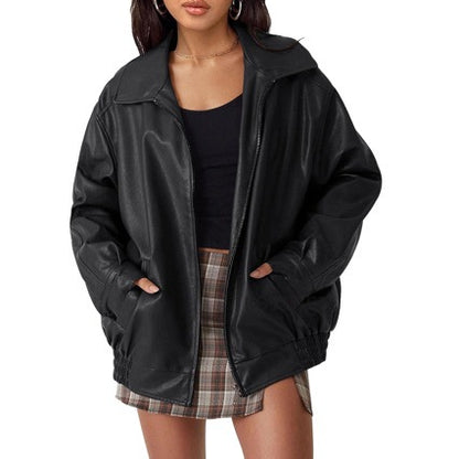 European and American leather jacket motorcycle style