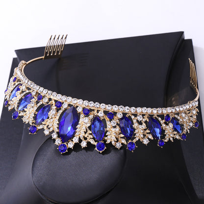 European Bridal Crown Headpiece with Rhinestones
