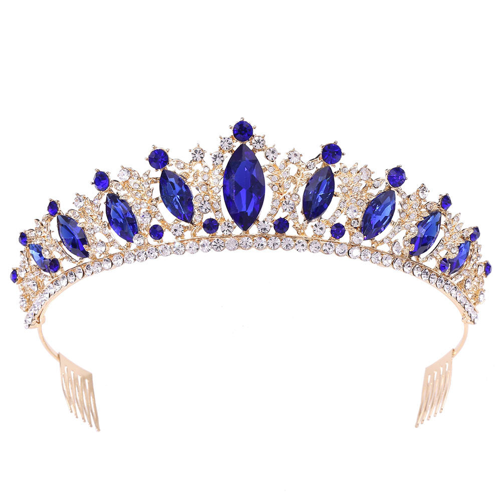 European Bridal Crown Headpiece with Rhinestones
