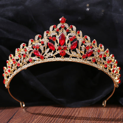 European Bridal Crystal Crown Headpiece