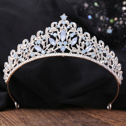 European Bridal Crystal Crown Headpiece