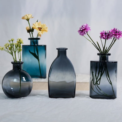 European Embossed Glass Mini Vase