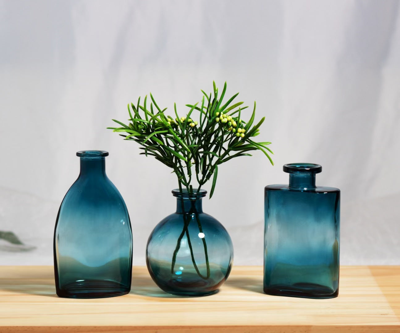 European Embossed Glass Mini Vase