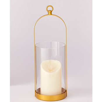 European Glass Candlestick with Windproof Cover