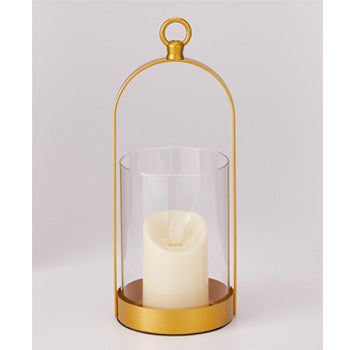 European Glass Candlestick with Windproof Cover