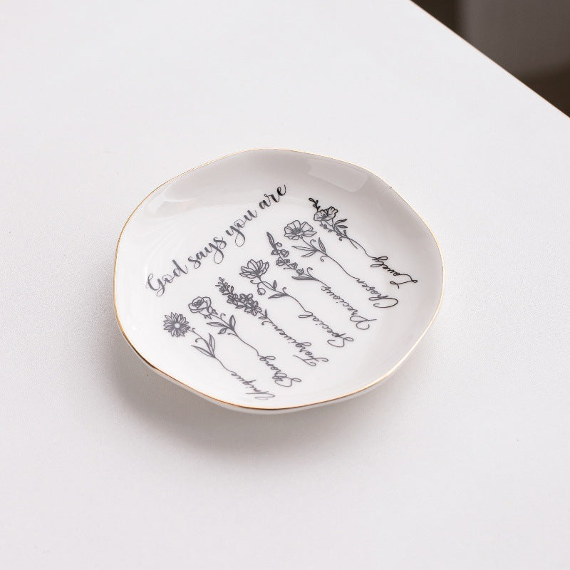 European Hexagonal Ceramic Jewelry Display Tray