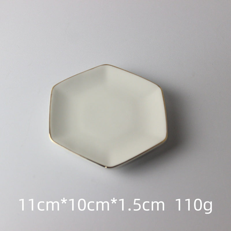 European Hexagonal Ceramic Jewelry Display Tray