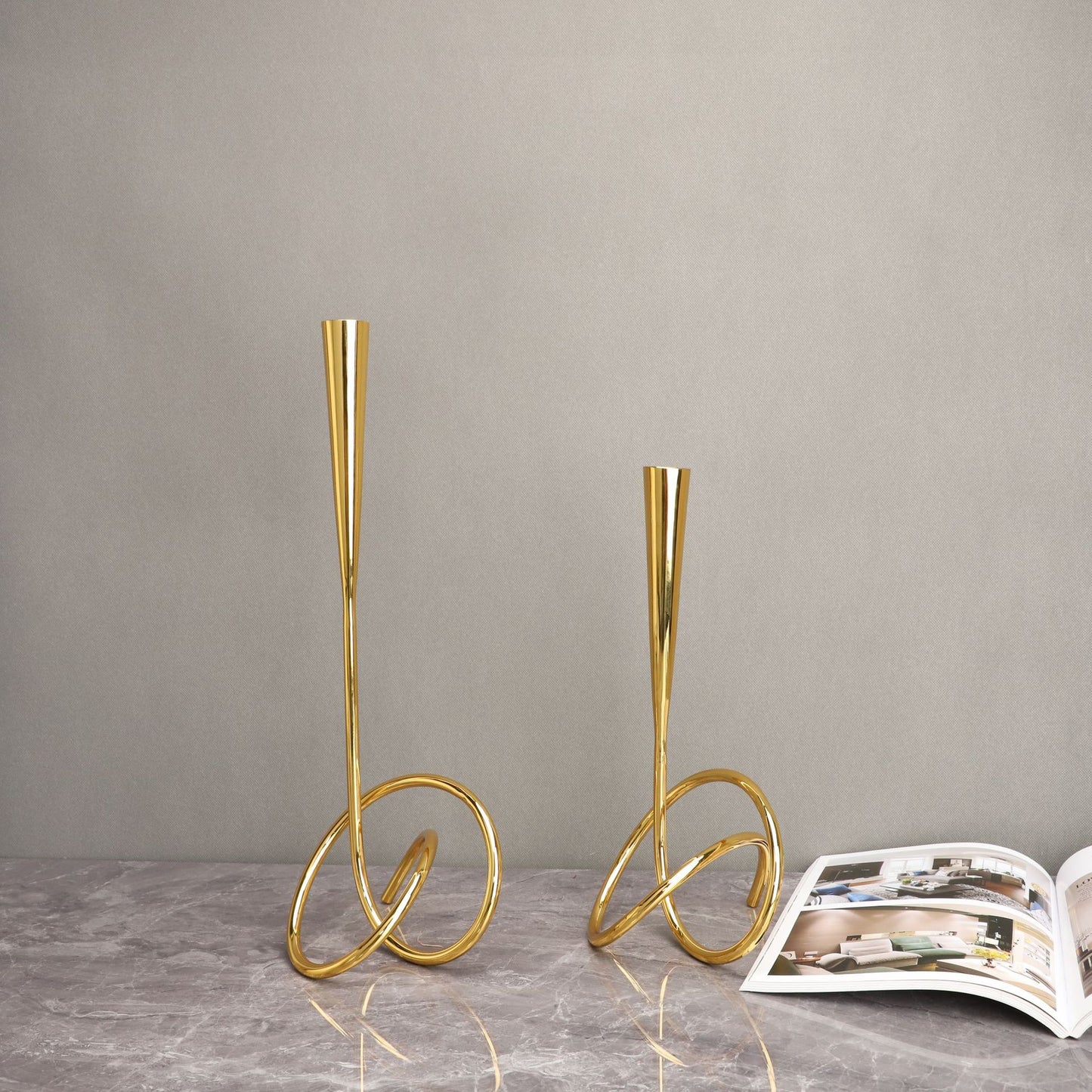 European Metal Winding Candlestick Home Decor