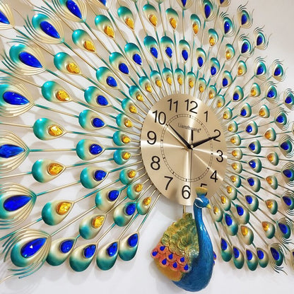 European Peacock Design Silent Wall Clock