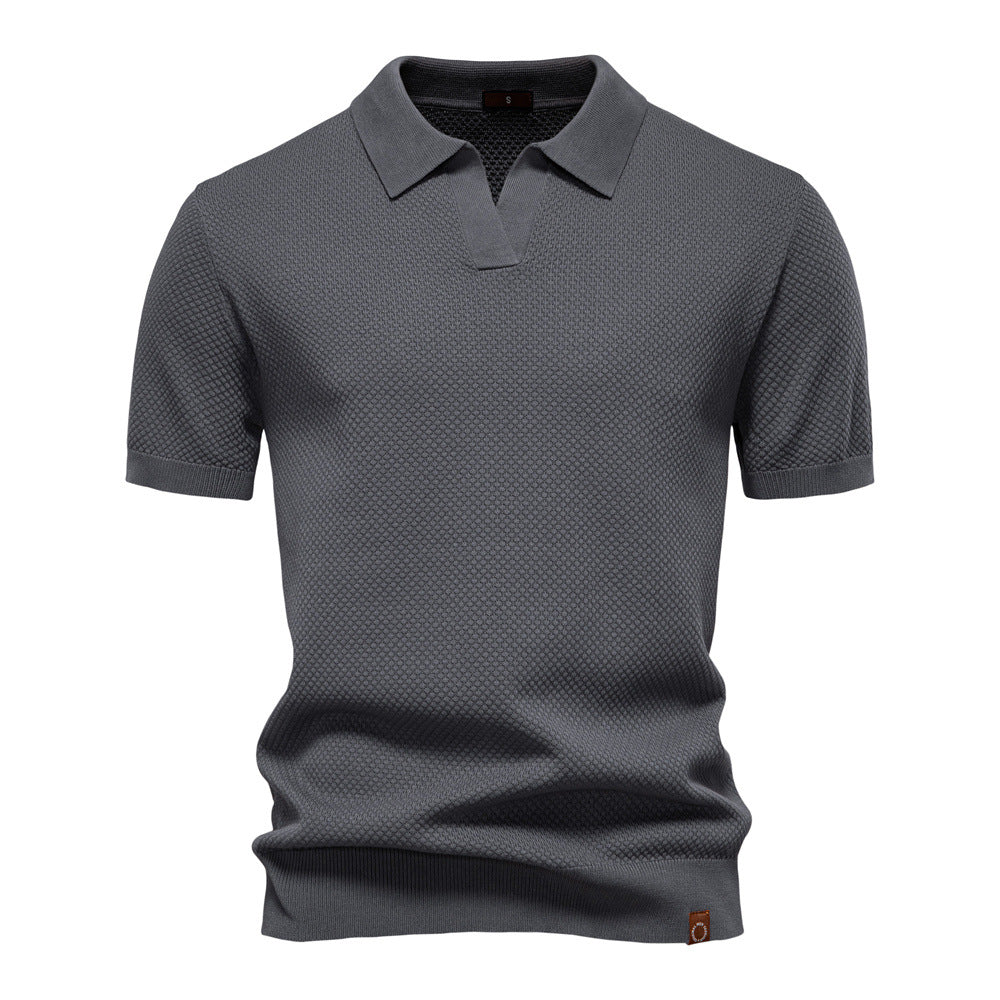 European Size Pineapple Wool Blend Mens Polo Shirt
