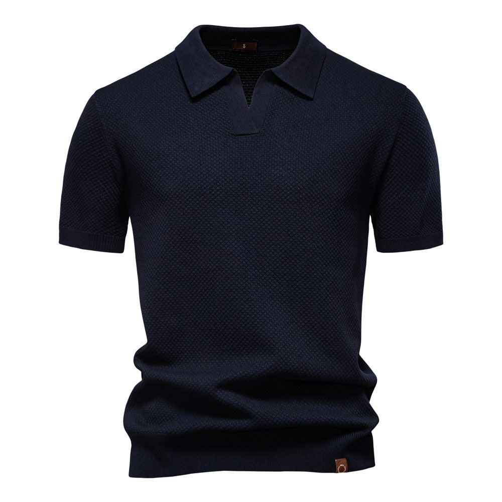 European Size Pineapple Wool Blend Mens Polo Shirt