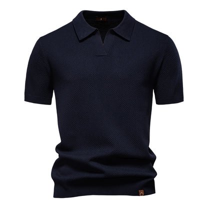 European Size Pineapple Wool Blend Mens Polo Shirt