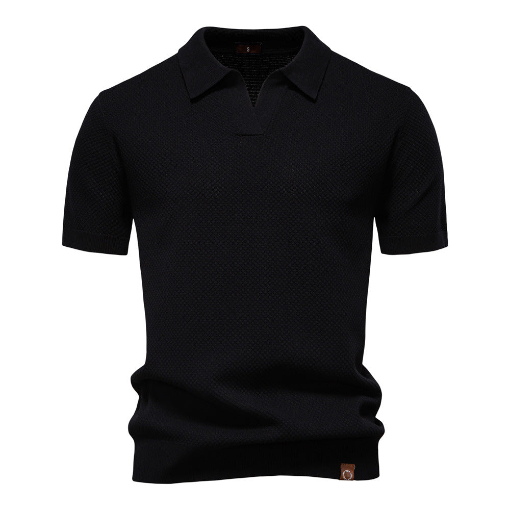 European Size Pineapple Wool Blend Mens Polo Shirt